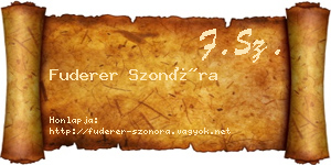 Fuderer Szonóra névjegykártya